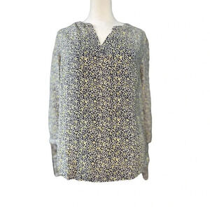 Rose and thyme blouse Women's Size L Large‎ Floral 3/4 tie sleeve